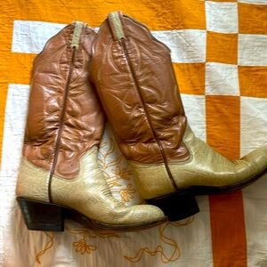 Vintage Sanders Leather Cowboy Boots Size 8